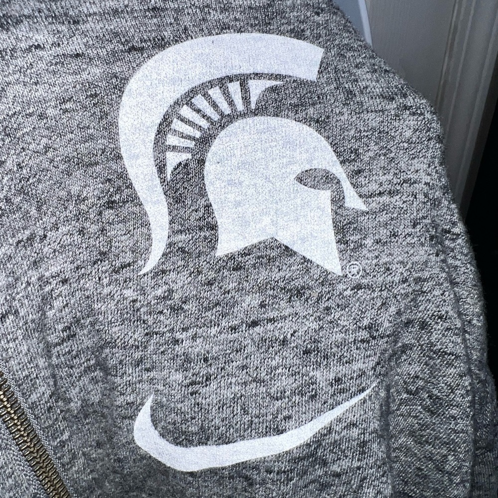 Nike Women’s X Small Michigan State Spartans Gray Vintage Hoodie Sweatshirt XS - Picture 9 of 13